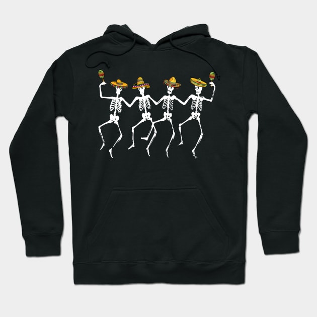 Cinco de Mayo Dancing Skeletons Hoodie by Dibble Dabble Designs